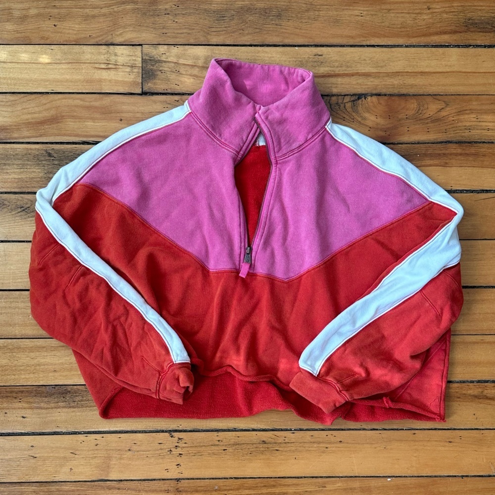 Free People Split Second Half Zipup Sweatshirt - image 1